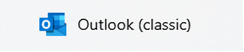 Outlook classicのスタートメニュー表示例